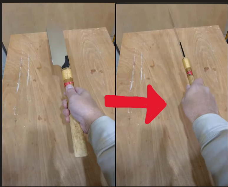 のこぎりの正しい持ち方